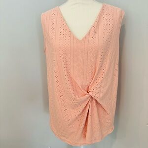 Pink Tank Top with Side Knot
